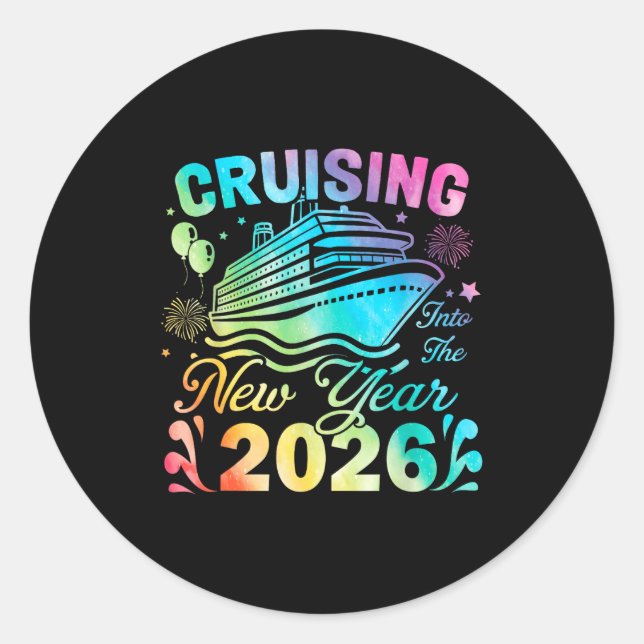 Cruising My Way Into 2026 Happy New Year Anchor Fa Classic Round Sticker (Front)