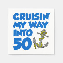 Cruising My Way Into 50 Party Decor Napkins