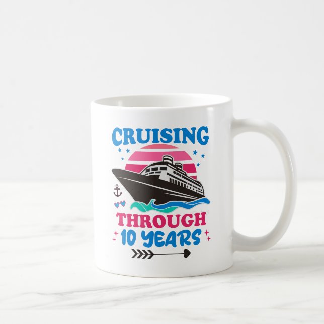 Cruising Through 10 Years Wedding Coffee Mug (Right)