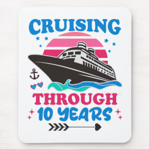 Cruising Through 10 Years Wedding Mouse Mat