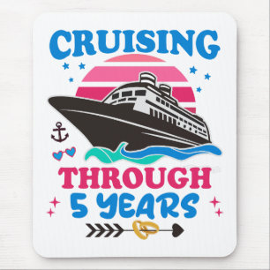 Cruising Through 5 Years Wedding Mouse Mat