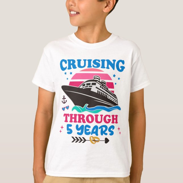 Cruising Through 5 Years Wedding T-Shirt (Front)