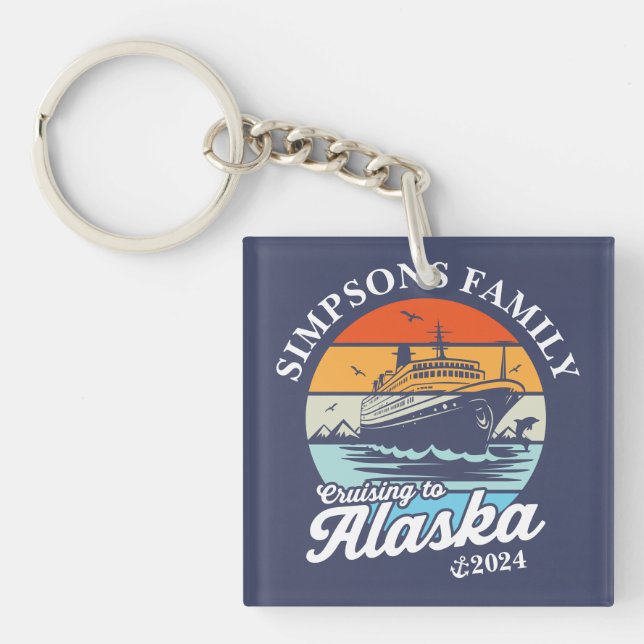 Cruising to Alaska Custom Family Matching Group  Key Ring (Front)