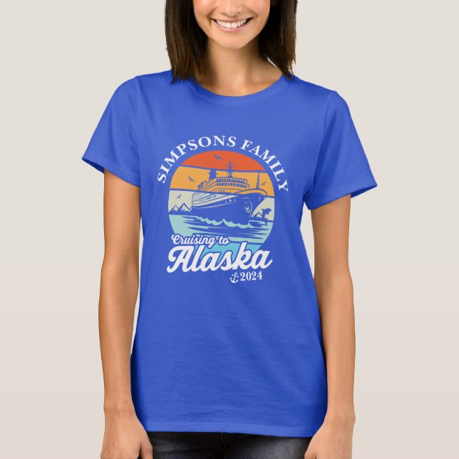 Cruising to Alaska Custom Family Matching Group  T-Shirt (Front)