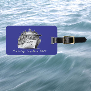 Cruising Together Blue Personalise Luggage Tag