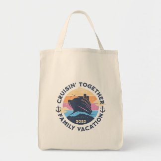 Cruising together family trip tote bag