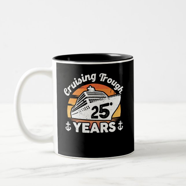 Cruising Trough 25 Years Anniversary Two-Tone Coffee Mug (Left)