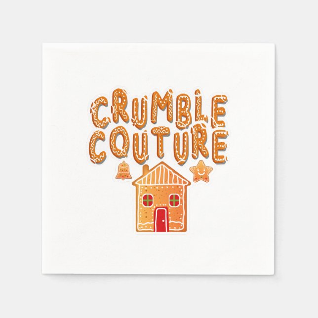 Crumble Couture Gingerbread Holiday Napkins (Front)