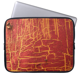 Crumbling old paint on a steel plate. abstract, ag laptop sleeve