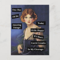 Crumbs In My Cleavage Vintage Lady Funny 