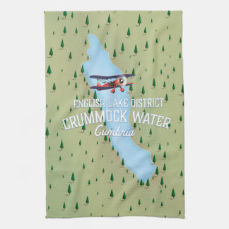 Crummock Water, lake district map travel poster Tea Towel
