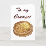 Crumpet greeting cards<br><div class="desc">Hand drawn digital art picture of a crumpet on a greeting card.</div>