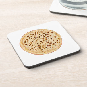 Crumpet on white coaster