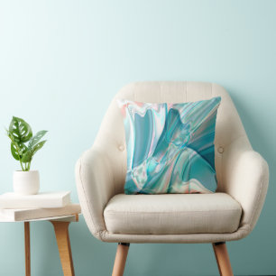 Crumpled curves in light shades of blue and pink   cushion