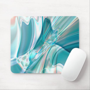 Crumpled curves in light shades of blue and pink   mouse mat