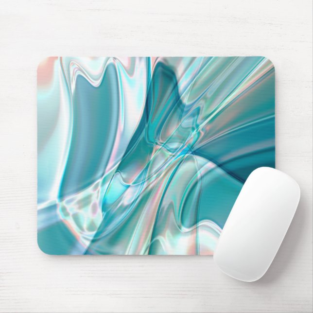 Crumpled curves in light shades of blue and pink   mouse mat (With Mouse)