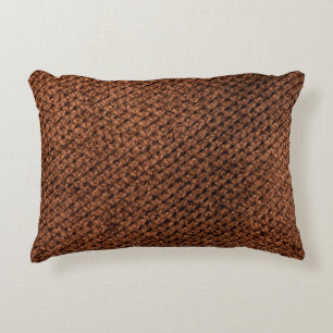 Crumpled dark brown fabric texture, wavy wrinkled decorative cushion
