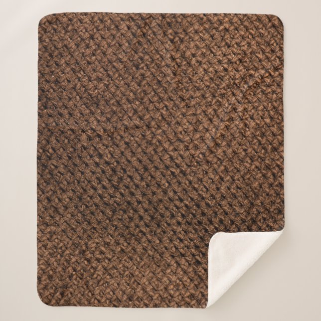 Crumpled Fabric: Dark Brown Elegance Sherpa Blanket (Front)