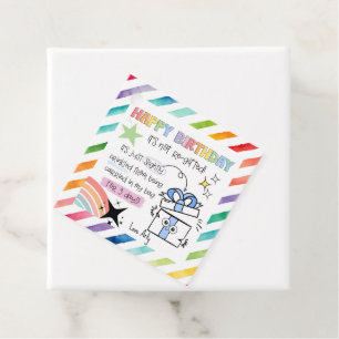 Crumpled Gift Funny Birthday Tag