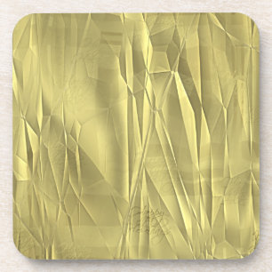 Crumpled Gold Foil Christmas Wrapping Paper Coaster