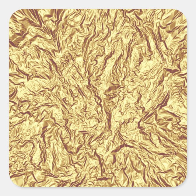 Crumpled Gold Square Sticker (Front)