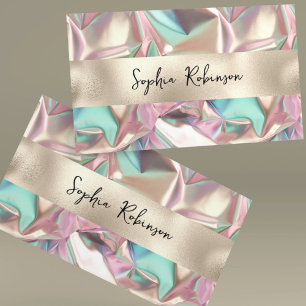 Crumpled Holographic and Pearl Foil Business Card