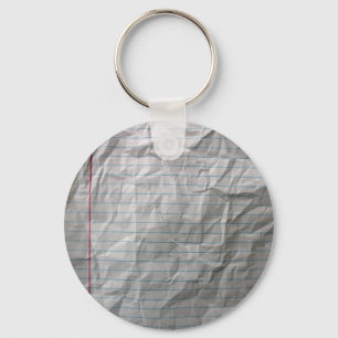 Crumpled Lined Paper Key Ring