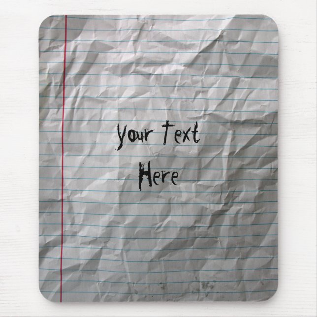 Crumpled Lined Paper Mouse Mat (Front)