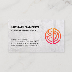 Crumpled Paper   Mind Logo Business Card