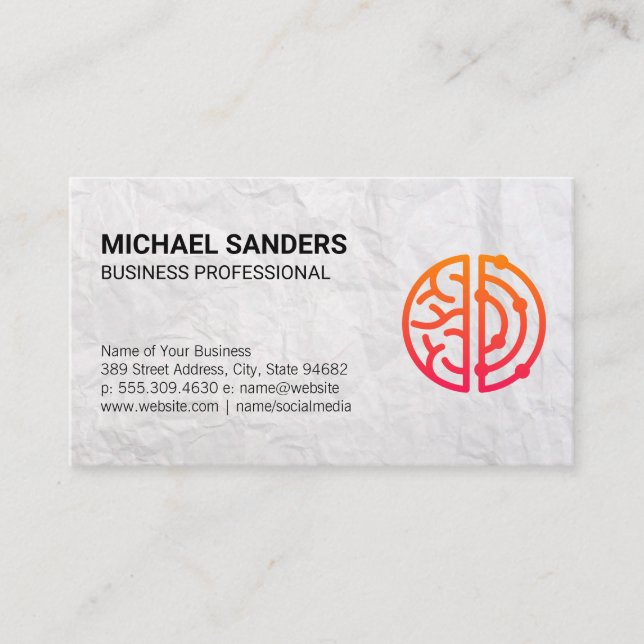 Crumpled Paper | Mind Logo Business Card (Front)