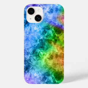 Crumpled Peacock Blue Texture Case-Mate iPhone 14 Case