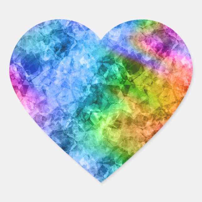 Crumpled Peacock Blue Texture Heart Sticker (Front)
