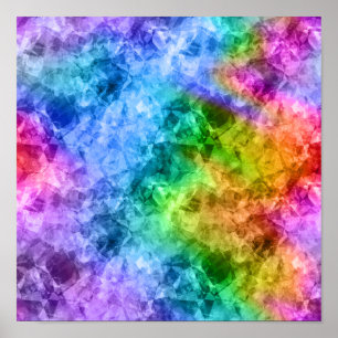 Crumpled Peacock Blue Texture Poster
