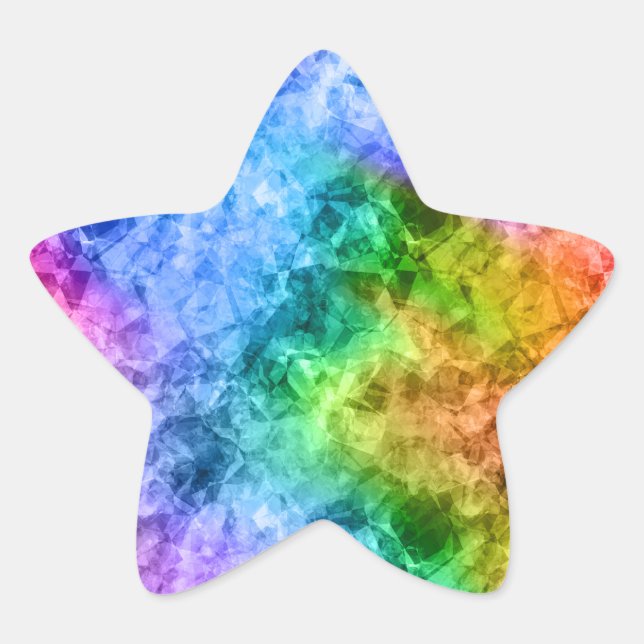 Crumpled Peacock Blue Texture Star Sticker (Front)