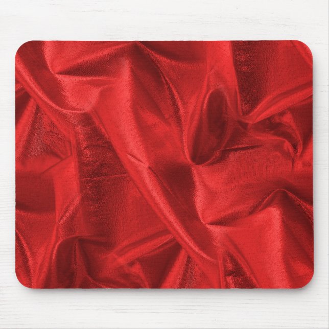 Crumpled Red Lame' Metallic Fabric Photo Mouse Mat (Front)
