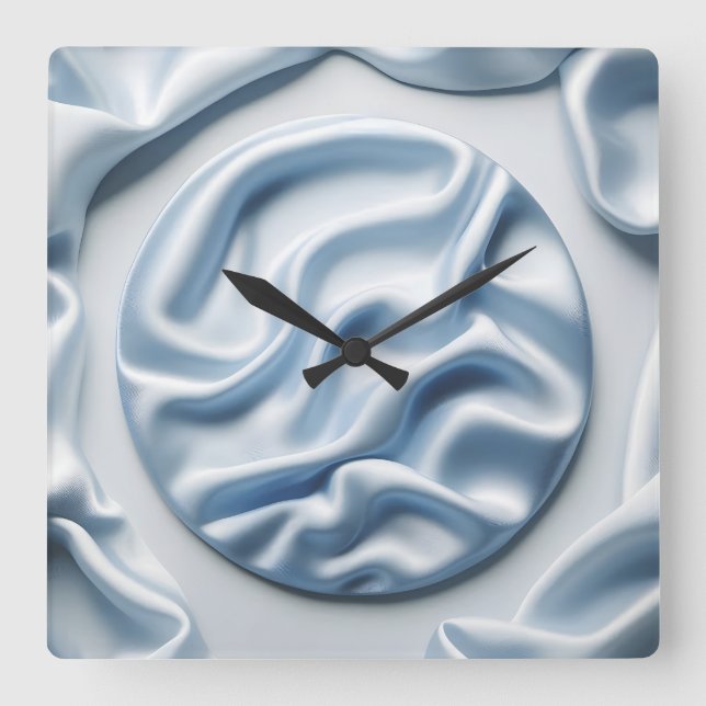 crumpled satin square wall clock (Front)