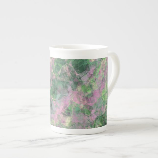 Crumpled Spring Green Texture Bone China Mug (Front Right)