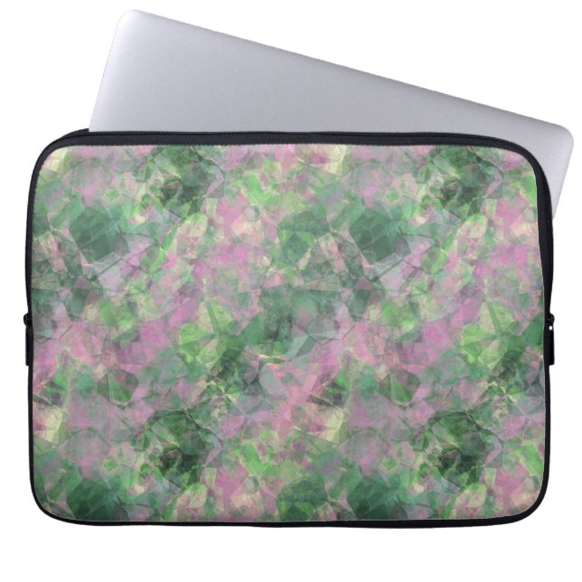 Crumpled Spring Green Texture Laptop Sleeve (Front)