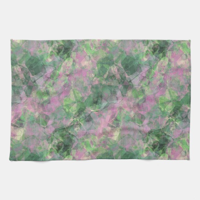 Crumpled Spring Green Texture Tea Towel (Horizontal)