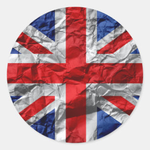Crumpled Union Flag Jack Flag Classic Round Sticker