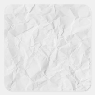 Crumpled White Paper Square Sticker