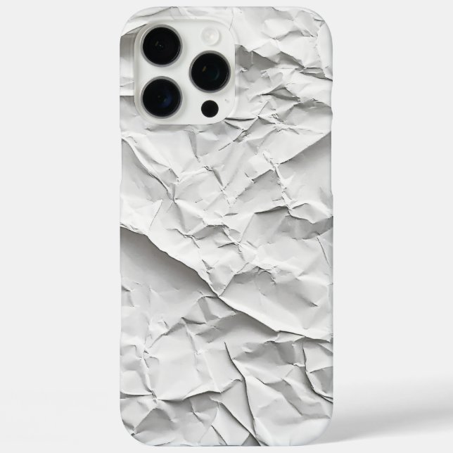 Crumpled White Paper Texture Phone Case (Back)