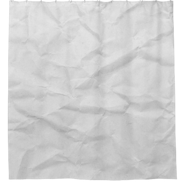 Crumpled White Paper: Textured Background Shower Curtain (Front)