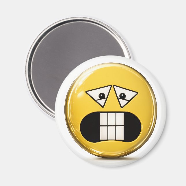 Crunchy 3D Emoji Round Magnet (Front/Back)