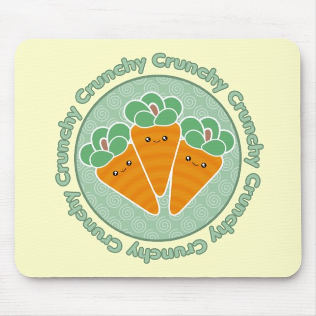 Crunchy Carrots Kawaii Mousepad (Front)
