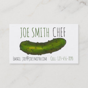 Crunchy Green Kosher Dill Pickle Deli Foodie Chef Business Card
