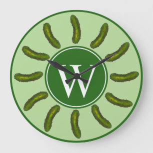 Crunchy Green Kosher Dill Pickle Foodie Kitchen Large Clock