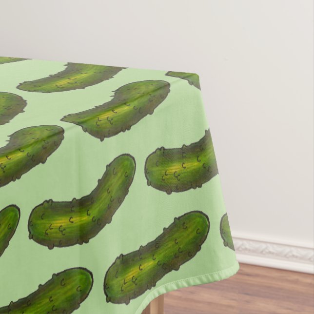 Crunchy Green Kosher Dill Pickle Foodie Kitchen Tablecloth (In Situ)