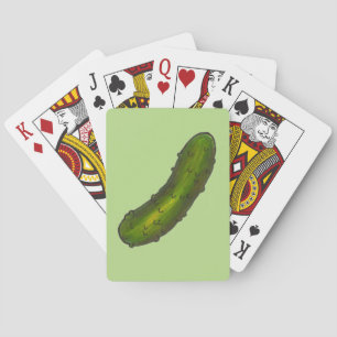 Crunchy Green Kosher Sour Dill Pickle Foodie Playing Cards
