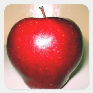 Crunchy  red  apple square sticker